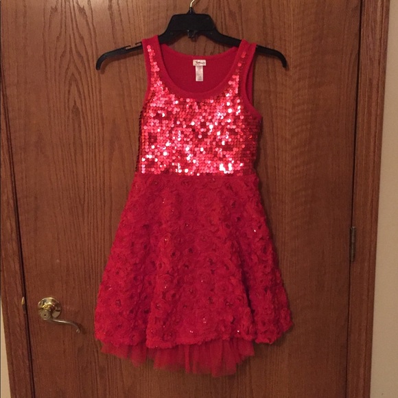 girls red dress size 14